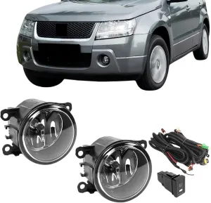 1 Pair Car Front Bumper Fog Lights Compatible With VITRA GRAND 2006-2012, OEM Style Replacement Fog Lamp Kit