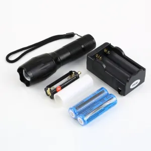 1000LM XML-T6 LED Zoomable Flashlight 18650 Battery Charger