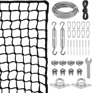 10x10ft Stainless Steel Wire Hanging Kit Net - Easy Installation, Durable Cable System for Sports Net Kit - Suitable for Golf, Baseball, Hockey, Soccer, Indoor & Outdoor Use