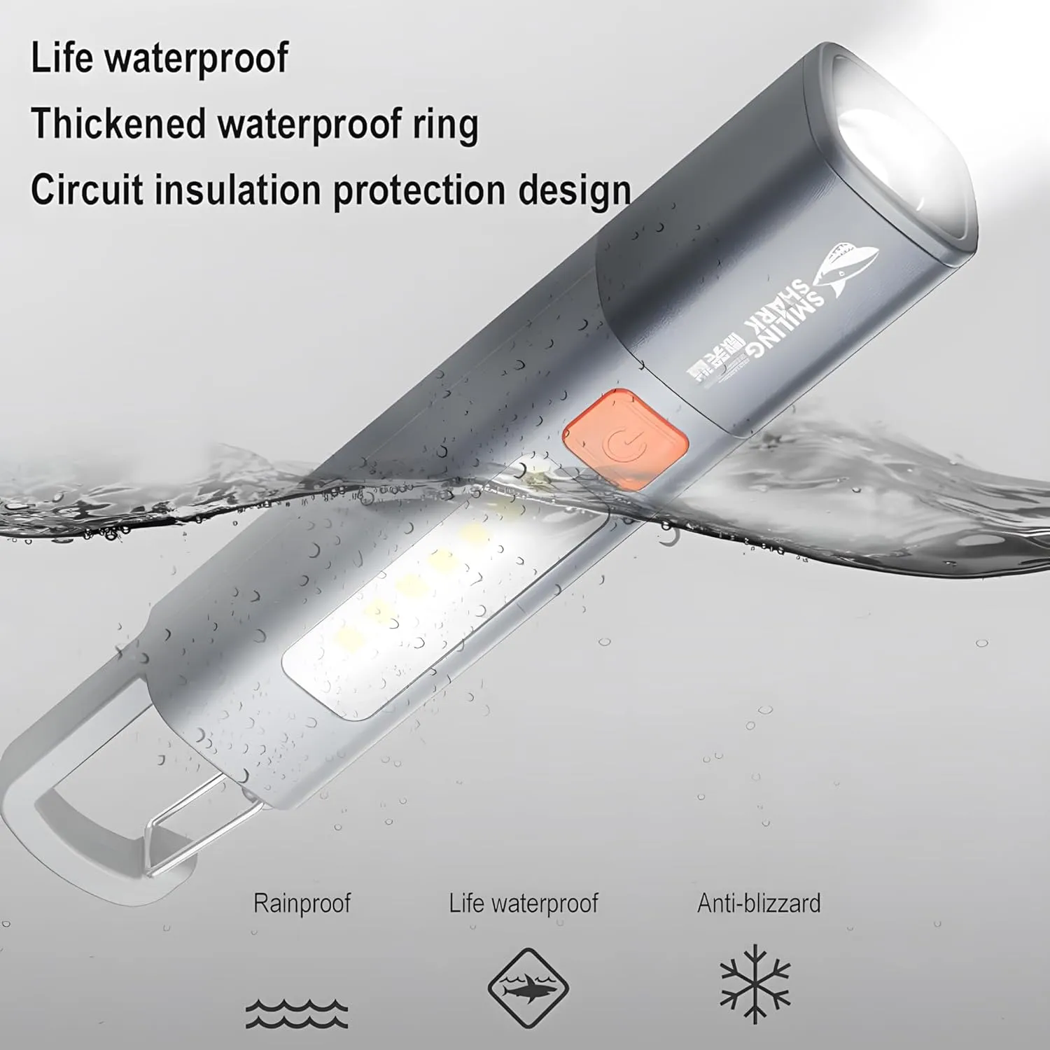 1200mAh Portable Torch LED Work Light, COB Side G1 Flash Light, 3 Modes Zoomable Focus White Waterproof Powerful Super Bright EDC, Outdoor Emergency, Mini-Rechargeable, Camping Flashlight (2, Gray)