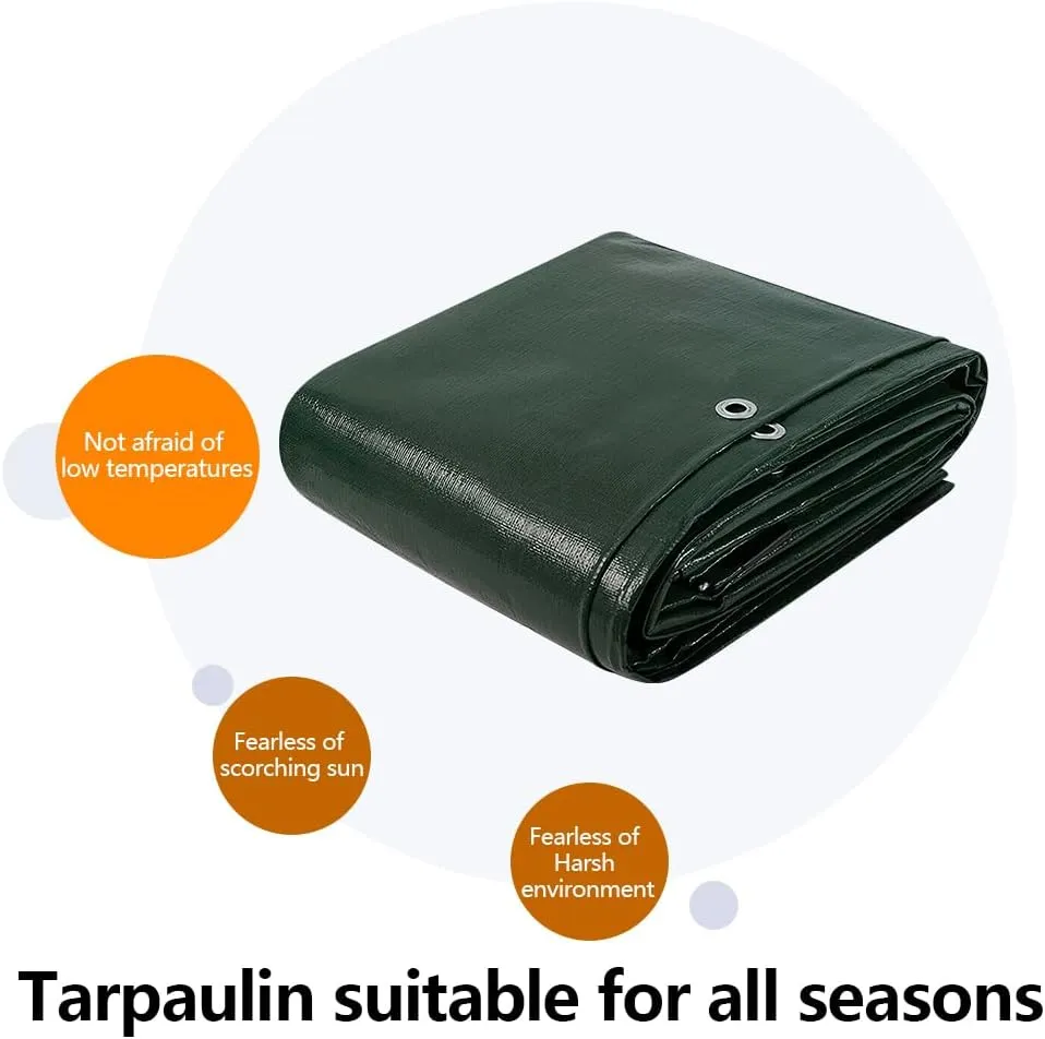 12x40 Feet Waterproof Tarp, 5 mil Multi-Purpose Tarp Cover, UV & Tear Resistant, Polyethylene for Outdoor, Camping, Pools, Car Tents