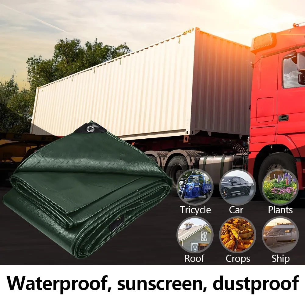 12x40 Feet Waterproof Tarp, 5 mil Multi-Purpose Tarp Cover, UV & Tear Resistant, Polyethylene for Outdoor, Camping, Pools, Car Tents
