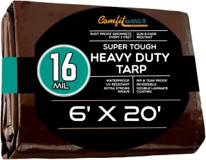 16 MIL Multi-Purpose Extra Heavy Duty Tarps - Car, Boat, Camping & General Purpose Waterproof Tarp Cover