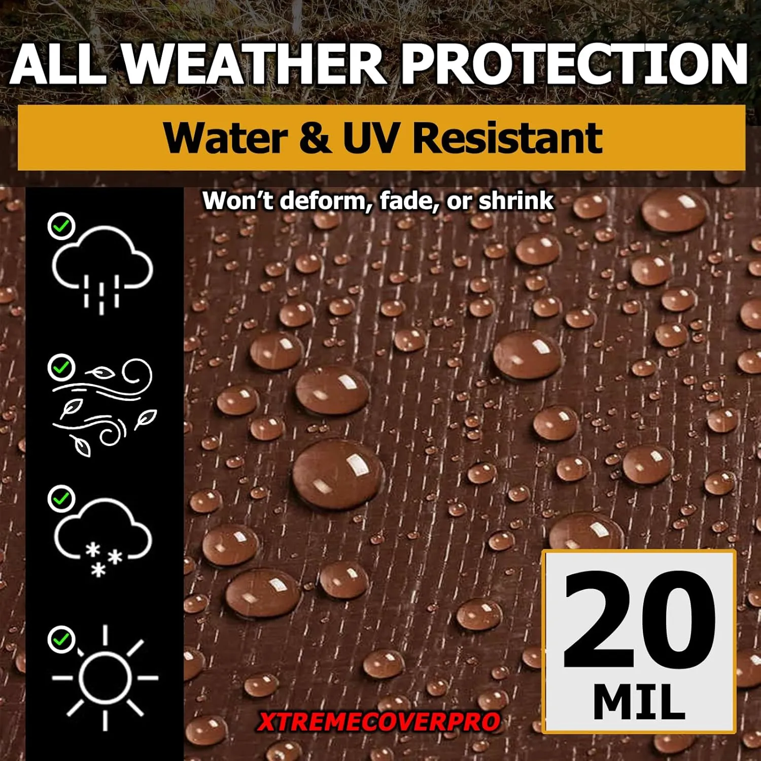 16' x 16' Large Multi-Purpose Waterproof Light Weight Heavy Duty Poly Tarp Grommets Every 24", 20 Mil 16x16Thick, for Home, Boats, Cars, Camping, UV Resistant, Rip/Tear Proof Tarpaulin