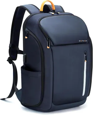 17 Inch Laptop Backpack for Men, Business Travel Anti-Theft Backpack with USB Charging Port, Water Resistant Computer Bag Carry On Flight Approved for Work College Weekender, Dark Blue