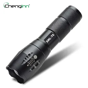 1800LM Aluminum Waterproof Zoomable CREE XM-L T6 LED Flashlight SOS LED Torch light 18650 Rechargeable Battery  AAA Chenglnn