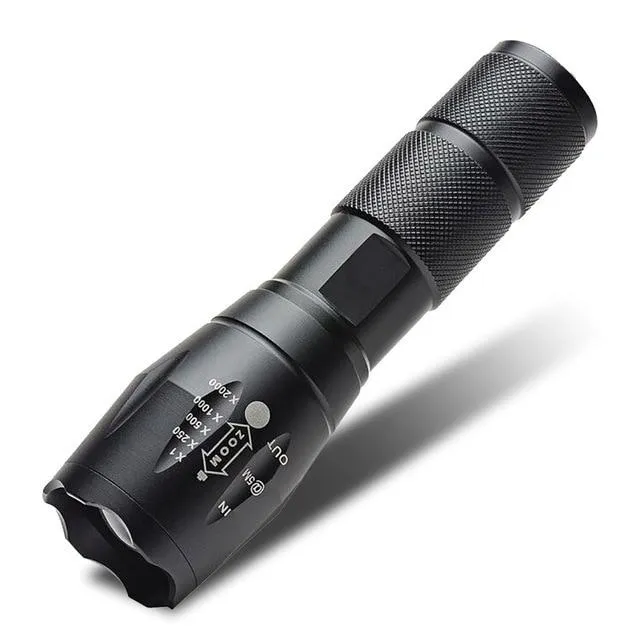 1800LM Aluminum Waterproof Zoomable CREE XM-L T6 LED Flashlight SOS LED Torch light 18650 Rechargeable Battery  AAA Chenglnn