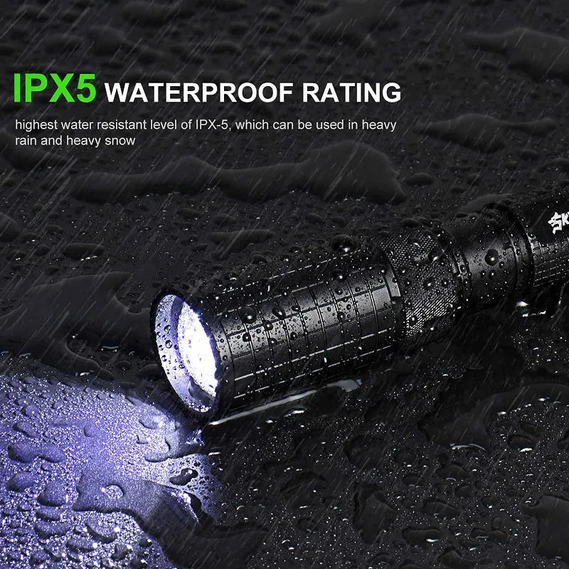 2 Pack High Lumens LED Flashlights Zoomable 5 Working Modes Torch Suitable for Camping, Outdoor Fishing and Cycling