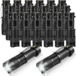 20 Pack LED Flashlights Torch, Bright 2000L Mini Small Flashlight High Lumens with 3 Modes, Waterproof Zoomable Pocket Flash Light Pen Flashlight for Indoor Outdoor Camping Home