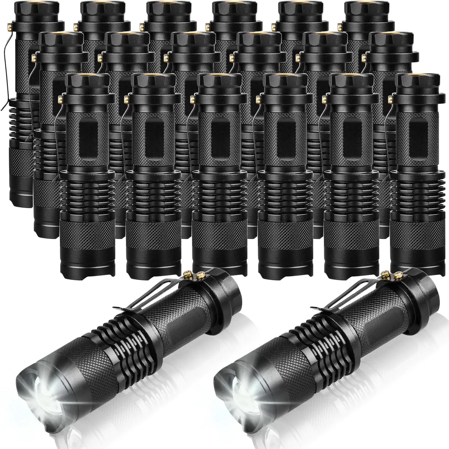 20 Pack LED Flashlights Torch, Bright 2000L Mini Small Flashlight High Lumens with 3 Modes, Waterproof Zoomable Pocket Flash Light Pen Flashlight for Indoor Outdoor Camping Home