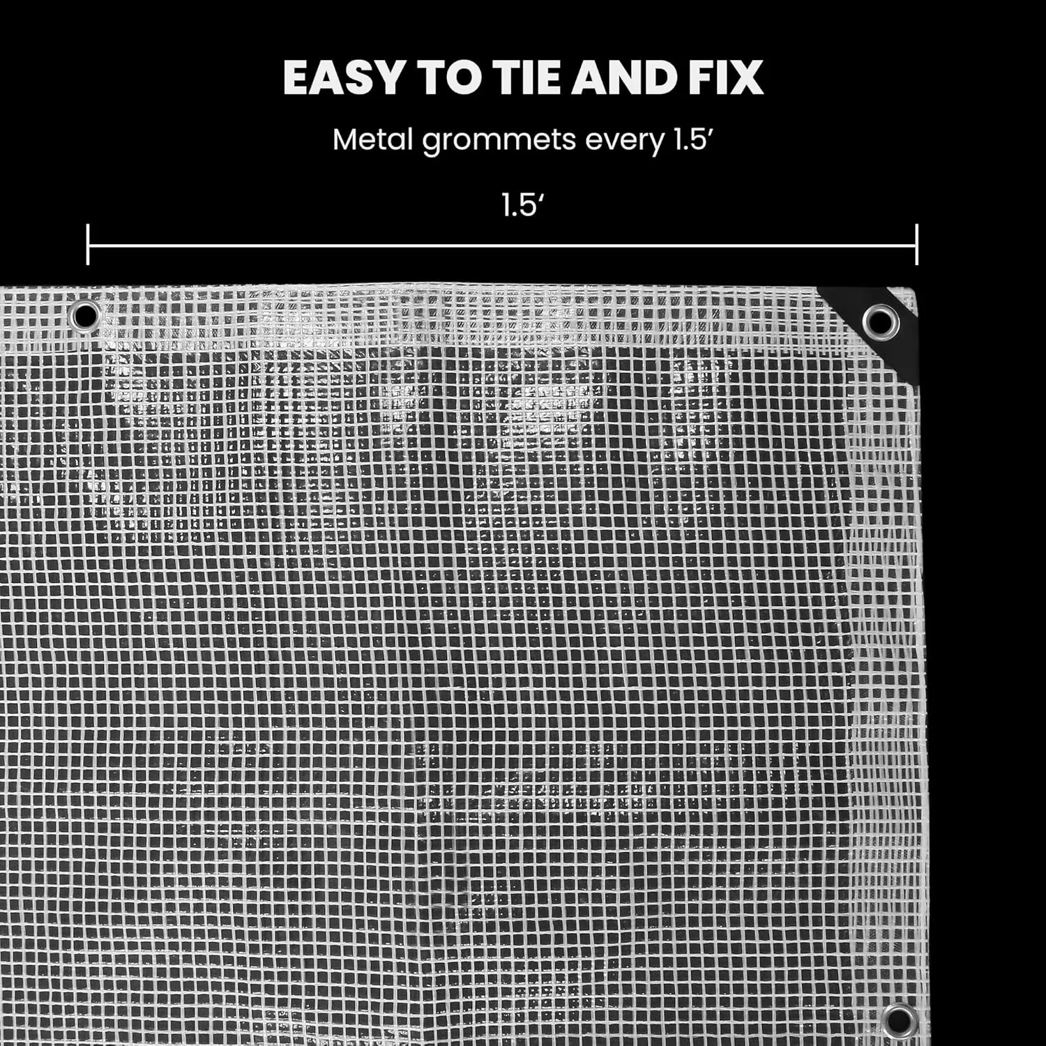 20' x 30' Clear Tarp Heavy Duty Waterproof tarps,13mil Transparent Multipurpose Protective Tarpaulin,Reinforced Edges Outdoor Waterproof Poly Tarps Cover,UV Resistant (Clear White Mesh)