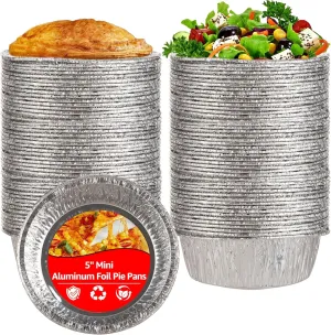 200 PCS 4 Inch Aluminum Foil Pie Pans Disposable Mini Pie Tins Pot Pie Tins Small Pie Tins Individual Pie Pan for Pie Fruit Tarts Quiche, Easily Stack & Store, Freezer & Oven Safe