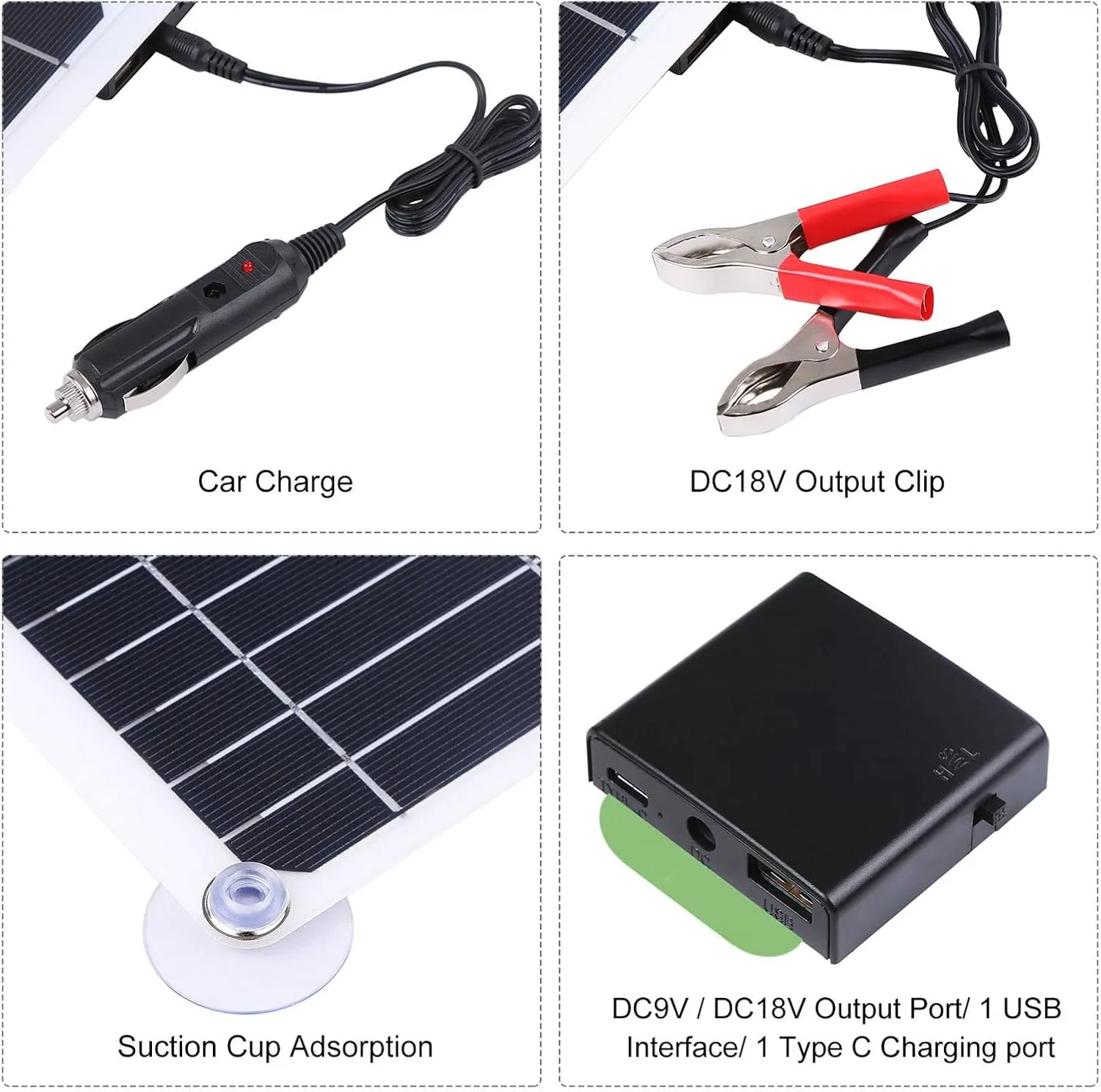 200W 12V Monocrystalline Solar Panel Energy Solar Panel Kit with Controller for Camping Hiking, Mountaineering, Cycling (10A)