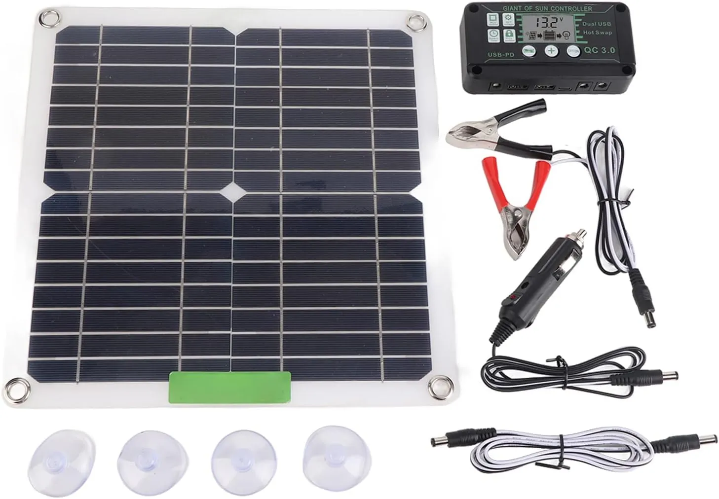 200W 12V Monocrystalline Solar Panel Kit Energy Saving Controller for Cycling Mountaineering (10A)