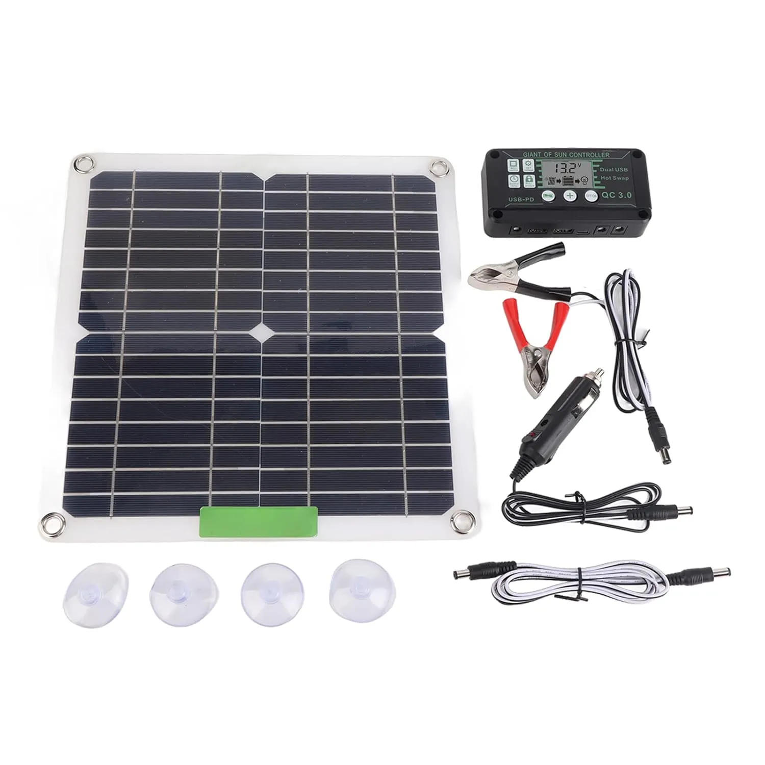 200W 12V Portable Solar Panel Kit Monocrystalline Solar Panel with Controller for Cycling Mountaineering Hiking Camping 20A The 200W 12V Monocry 200W 12V Solar Panel200W 12V