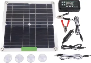 200W 12V Solar Panel Kit, Monocrystalline Solar Panel Controller with Controller Power Station for Cycling Mountaineering Hiking Camping (20A)