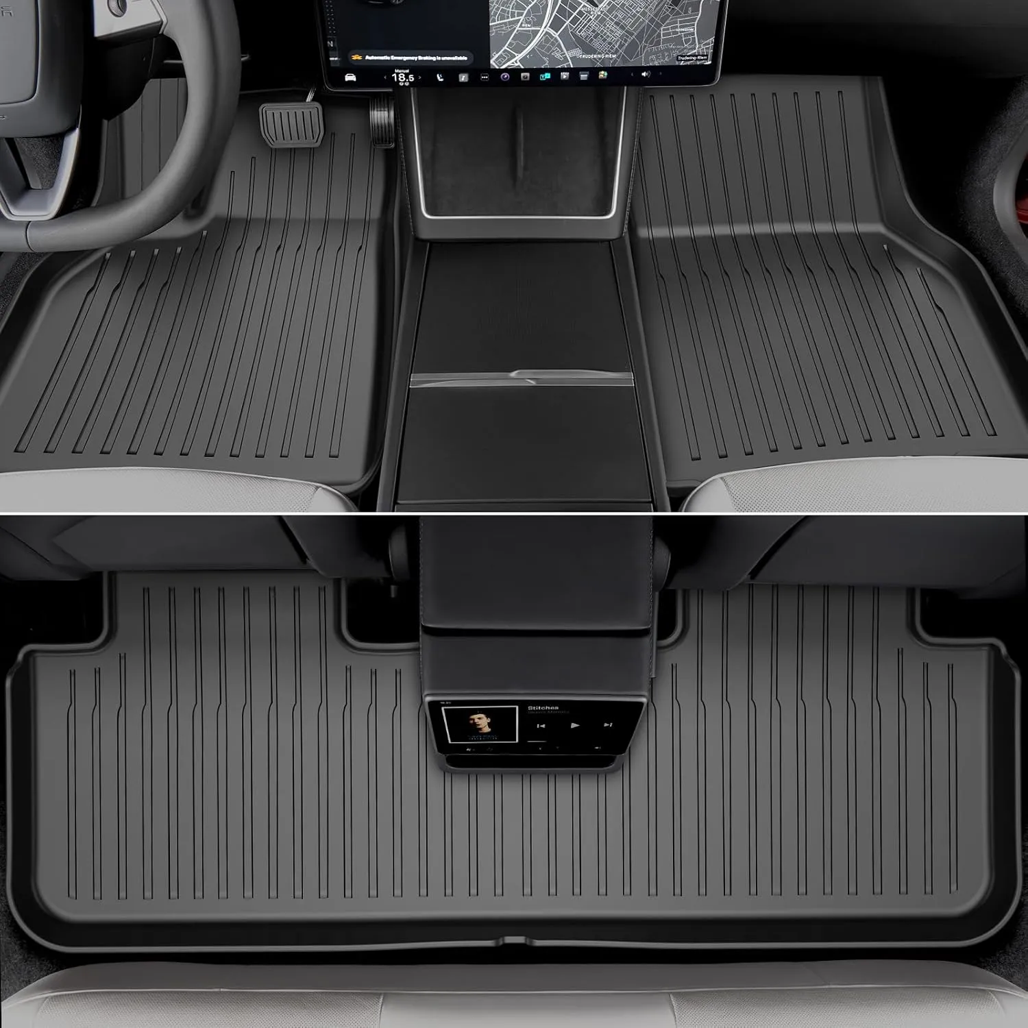 2025-2026 New Version Tesla Model Y Juniper Floor Mats Custom Fit All Weather TPE Cargo Liner Cargo Trunk Accessories (2025 Model Y Juniper Full Floor Mat Kit Set of 6)