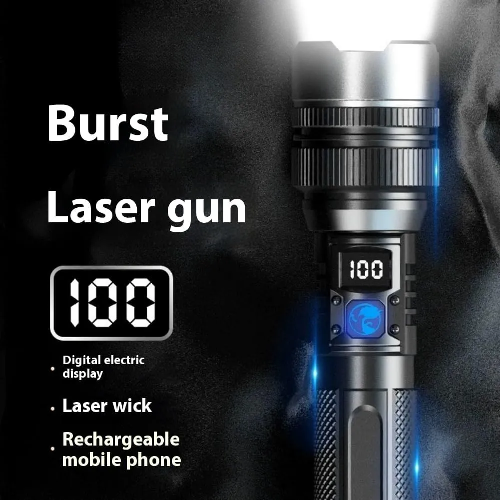 2025 The Ultimate Survival Flashlight, Rechargeable Flashlights High Lumens, Long Range 5000ft, LCD Digital Display, Acting As A Power Bank, for Emergency Security Camping (2PCS)