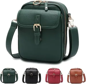 2025 Upgrade Vintage Double Layer Large Capacity Mini Messenger Bag, Leather Small Purse Crossbody Shoulder Bag for Women Men