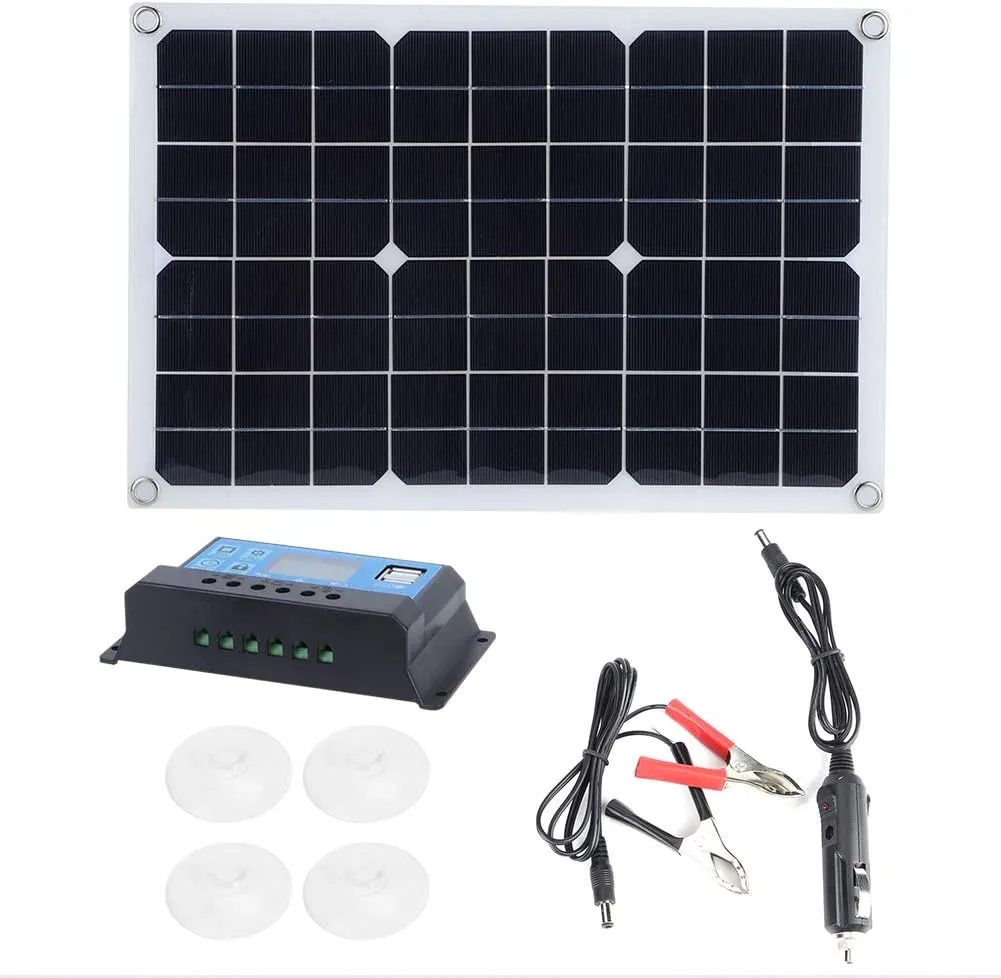 20W 5V Monocrystalline Silicon Solar Panel with Dual USB Ports, Conversion Rate, IP65 for Outdoor Activities Like Travel, Mountaineering, Camping
