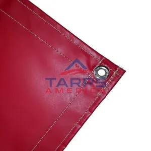 22 oz Extra Heavy Duty Red Coated Vinyl Tarp by AtlasShield Pro