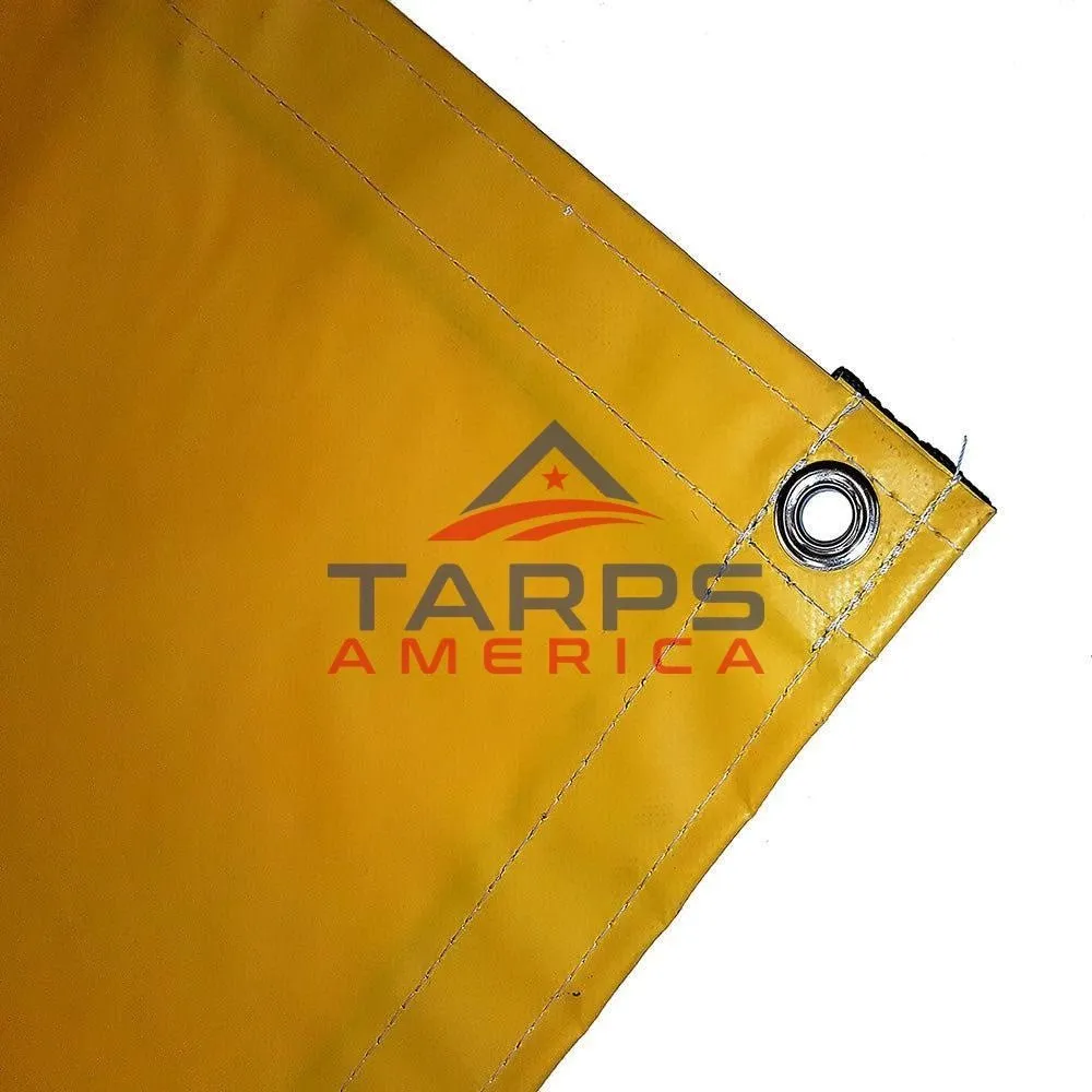 22 oz Extra Heavy Duty Yellow Coated Vinyl Tarp by AtlasShield Pro
