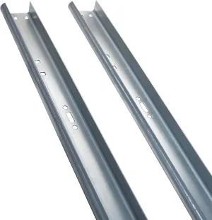 2Pcs Garage Door Side Tracks Rails,Garage Door Vertical Track Replacement,Galvanized Steel Hardware Door Rails Kit for 2” Inch Rollers and 8' Foot Garage Door