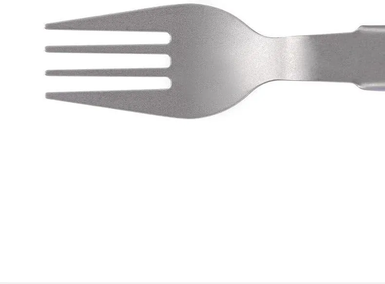 2PCS Outdoor Pure Titanium Foldable Fork Portable Tableware