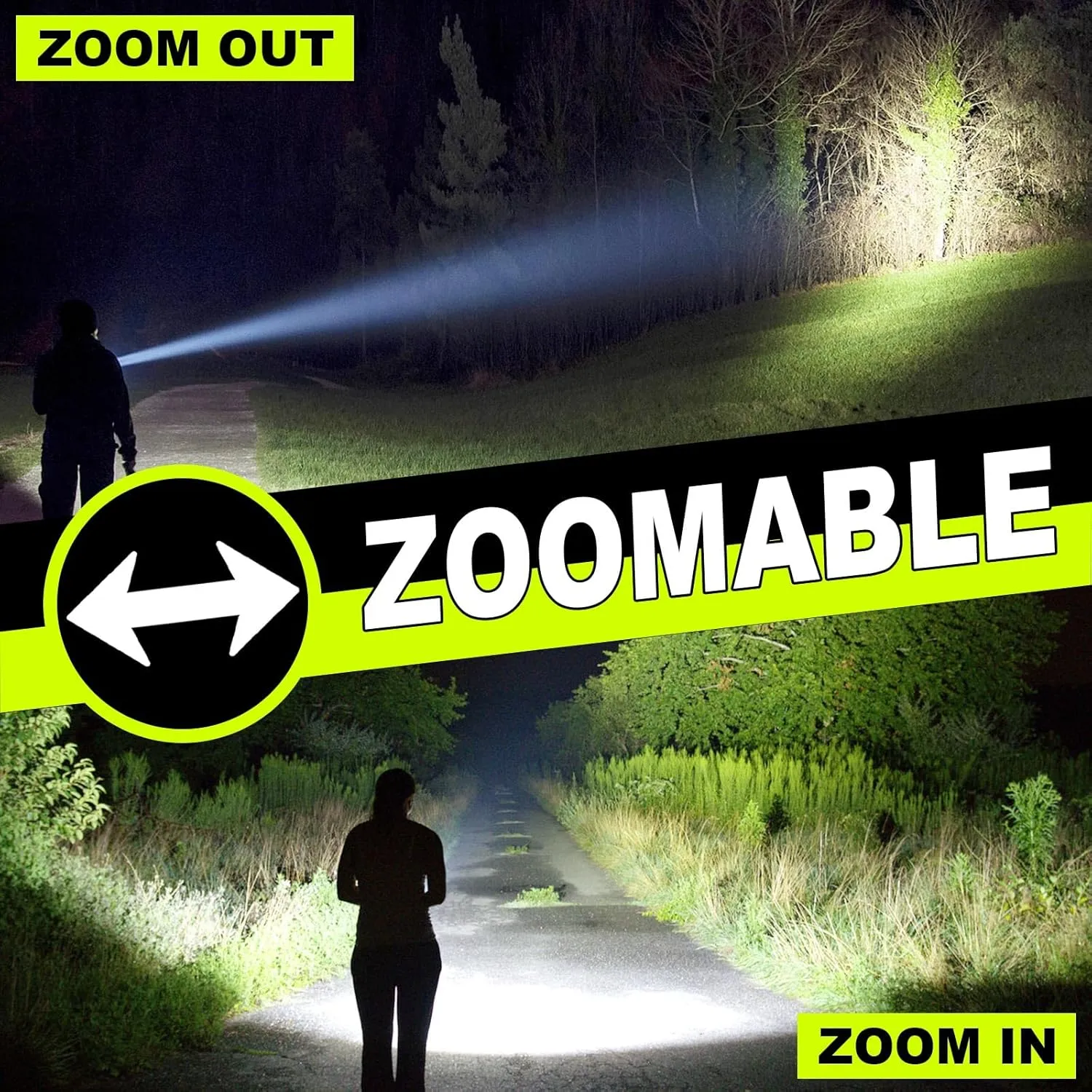 3 in 1 Rechargeable Flashlight True 5000 Lumens Outdoor Strong Cob Light, 5000mAh Zoomable Beam LED Flash Light with Magnet Power Failure Emergency Survival Kits Snowstorm (UV)