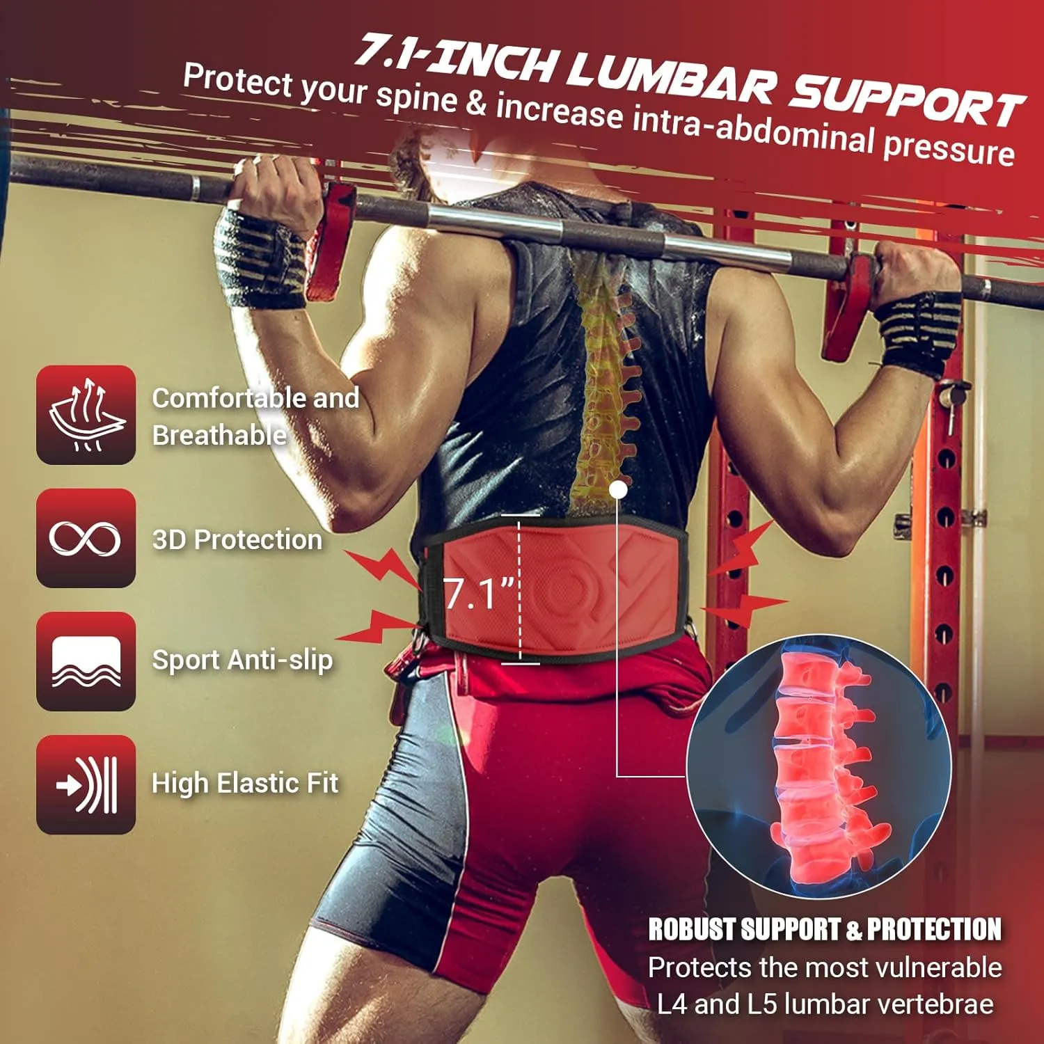 3-in-1 Weighted Pull Up Belt for Men, Weight Lifting Dip Belt with 40.6 IN Chain & Self Locking, Weighted Gym Belt for Pull Up, Squat, Powerlifting & Deadlift, Capacity Up to 350 LBS