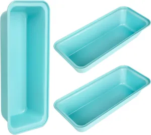 3-Pack 13x5inch Nonstick Loaf Pan, Stackable Long Bread Pan, Advanced Carbon Steel Bread Pans for Homemade Bread, Banana Bread Pan for Baking Lasagna, Cakes, Brownies, Casseroles