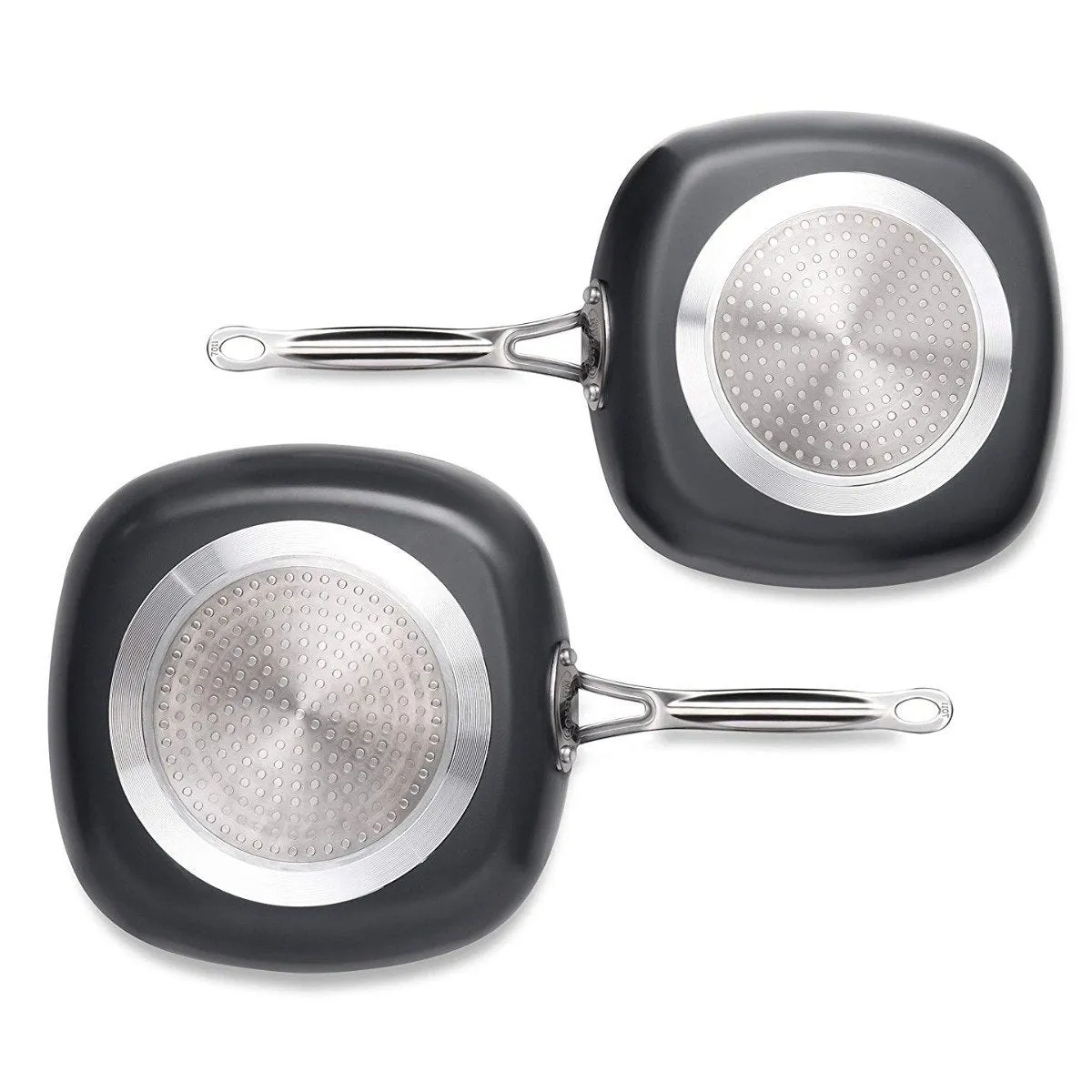3 Piece Set: Gotham Steel 1682 Nonstick Copper Square Shallow Pan