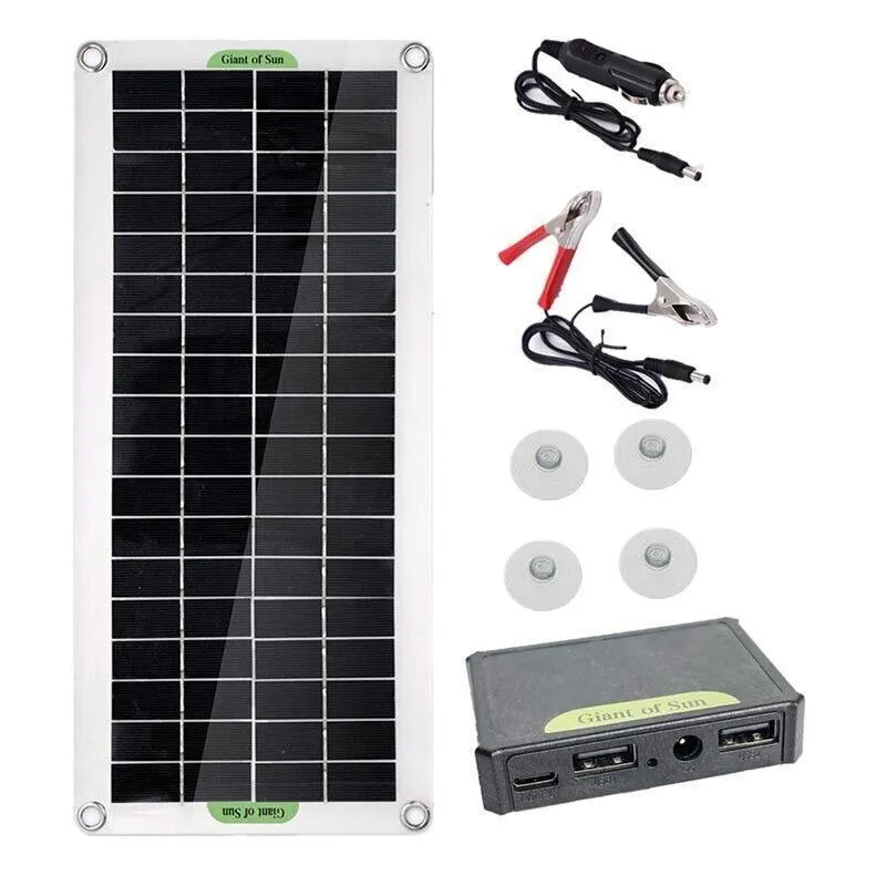 30W Usb Solar Panel Kit Battery Charger Controller Caravan Boat Outdoor Camping