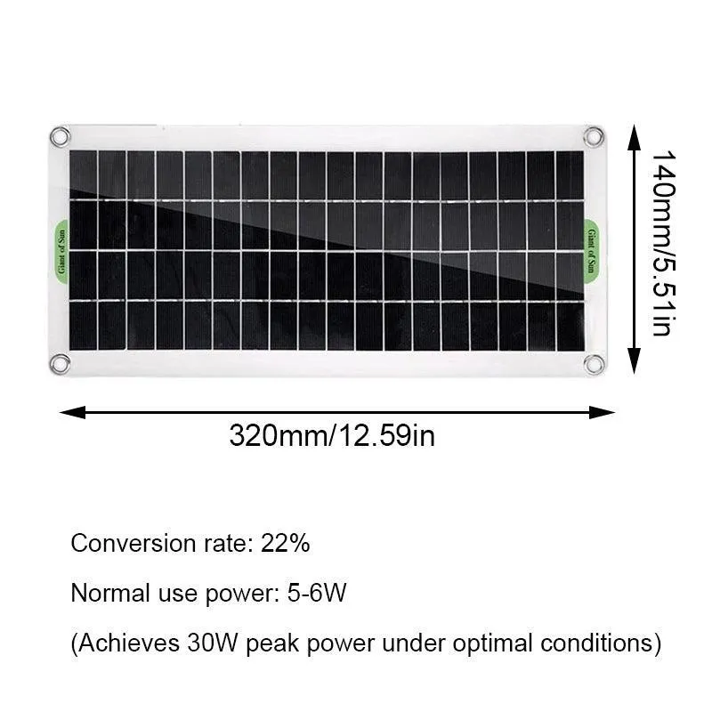 30W Usb Solar Panel Kit Battery Charger Controller Caravan Boat Outdoor Camping