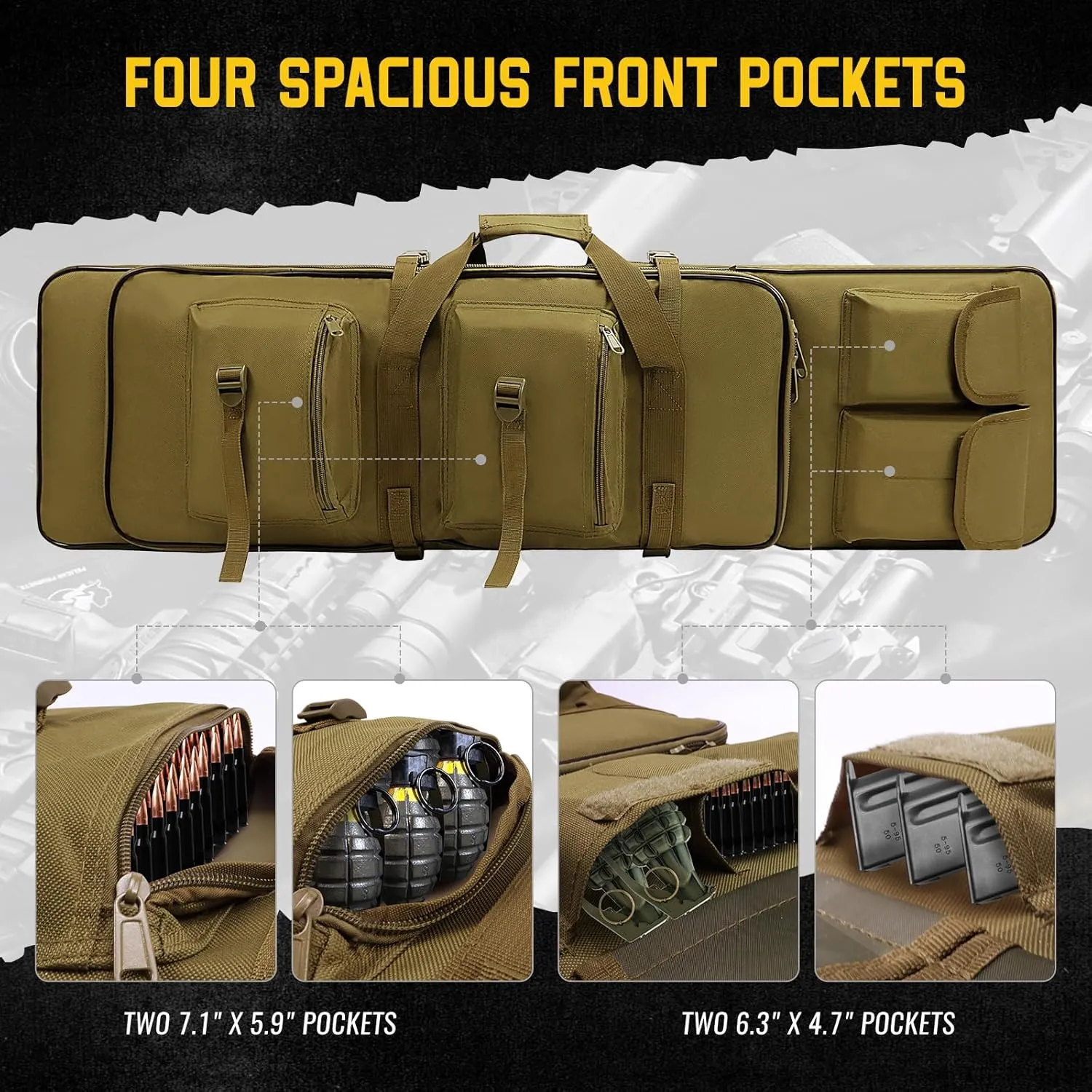 33” / 39”/ 47” Rifle Case Soft Bag Gun Case for Rifles and Shotguns, Tactical Shooting Bag for Long Gun Pistol Transportation, Rifle Carrying Case for Shooting Range Activity, Hunting