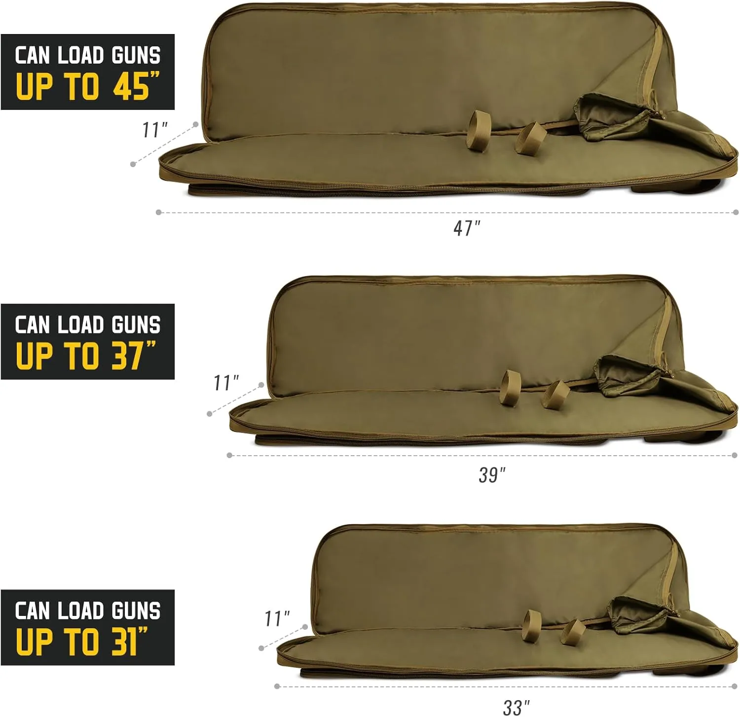 33” / 39”/ 47” Rifle Case Soft Bag Gun Case for Rifles and Shotguns, Tactical Shooting Bag for Long Gun Pistol Transportation, Rifle Carrying Case for Shooting Range Activity, Hunting