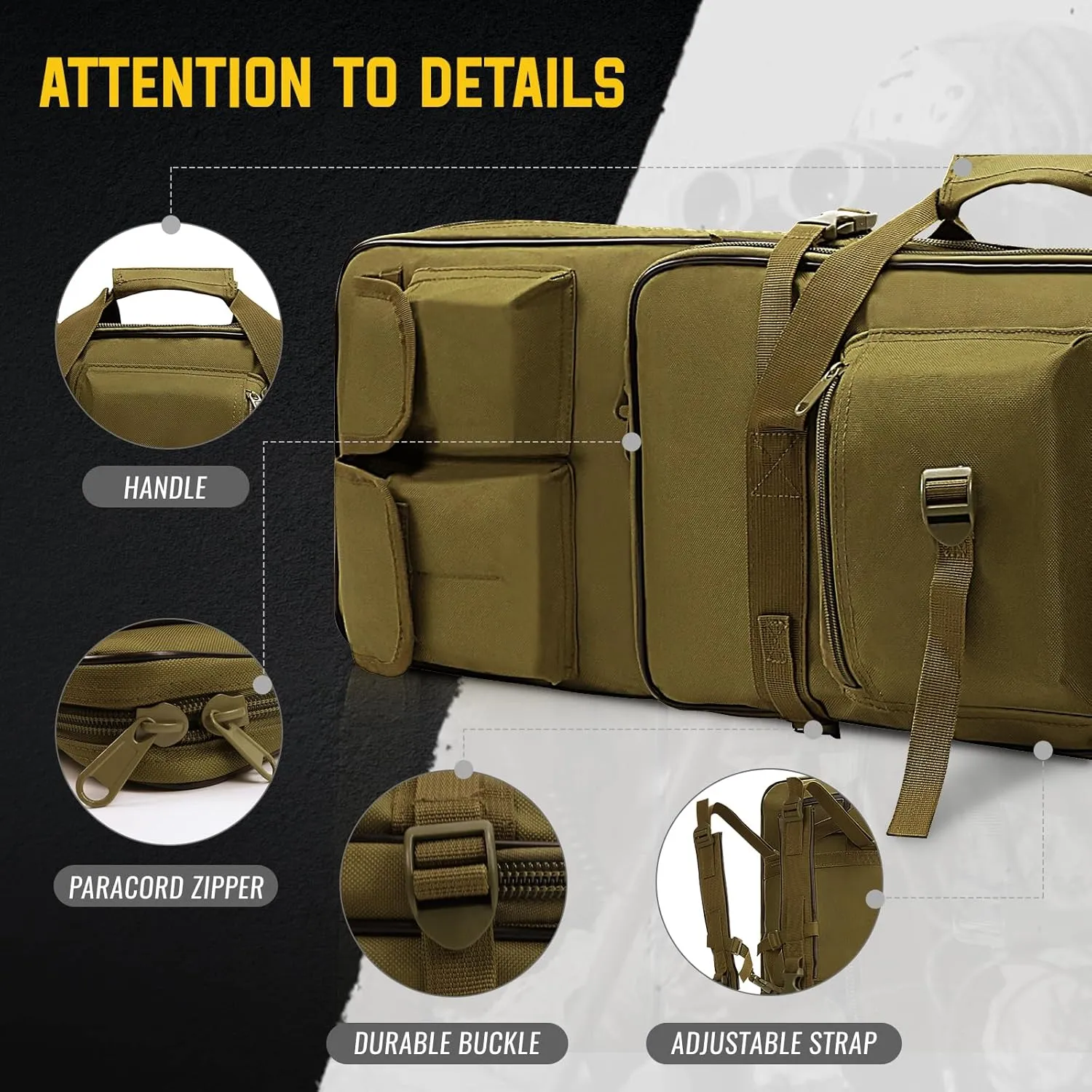 33” / 39”/ 47” Rifle Case Soft Bag Gun Case for Rifles and Shotguns, Tactical Shooting Bag for Long Gun Pistol Transportation, Rifle Carrying Case for Shooting Range Activity, Hunting