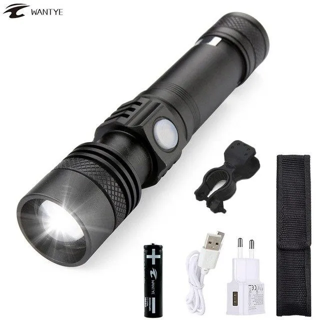3800LM USB Rechargerable LED Flashlight Bicycle Light XML T6 Zoomable Waterproof Bike Light Front Torch Use 18650 Battery