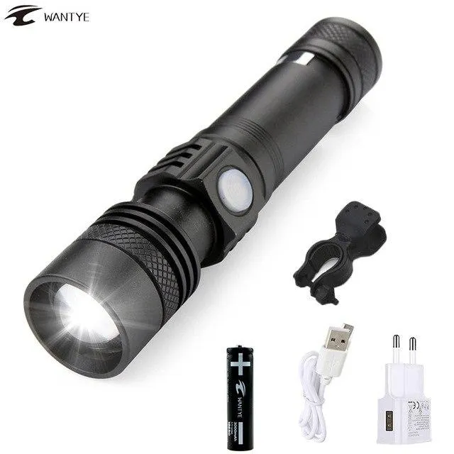 3800LM USB Rechargerable LED Flashlight Bicycle Light XML T6 Zoomable Waterproof Bike Light Front Torch Use 18650 Battery