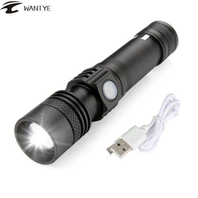3800LM USB Rechargerable LED Flashlight Bicycle Light XML T6 Zoomable Waterproof Bike Light Front Torch Use 18650 Battery