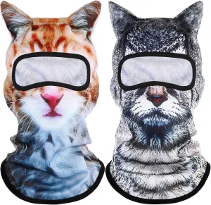 3D Cat Ski Balaclava Sheisty Mask Dog Cycling Mask Breathable Ice Silk Face Cover for Sunscreen Protection Outdoor