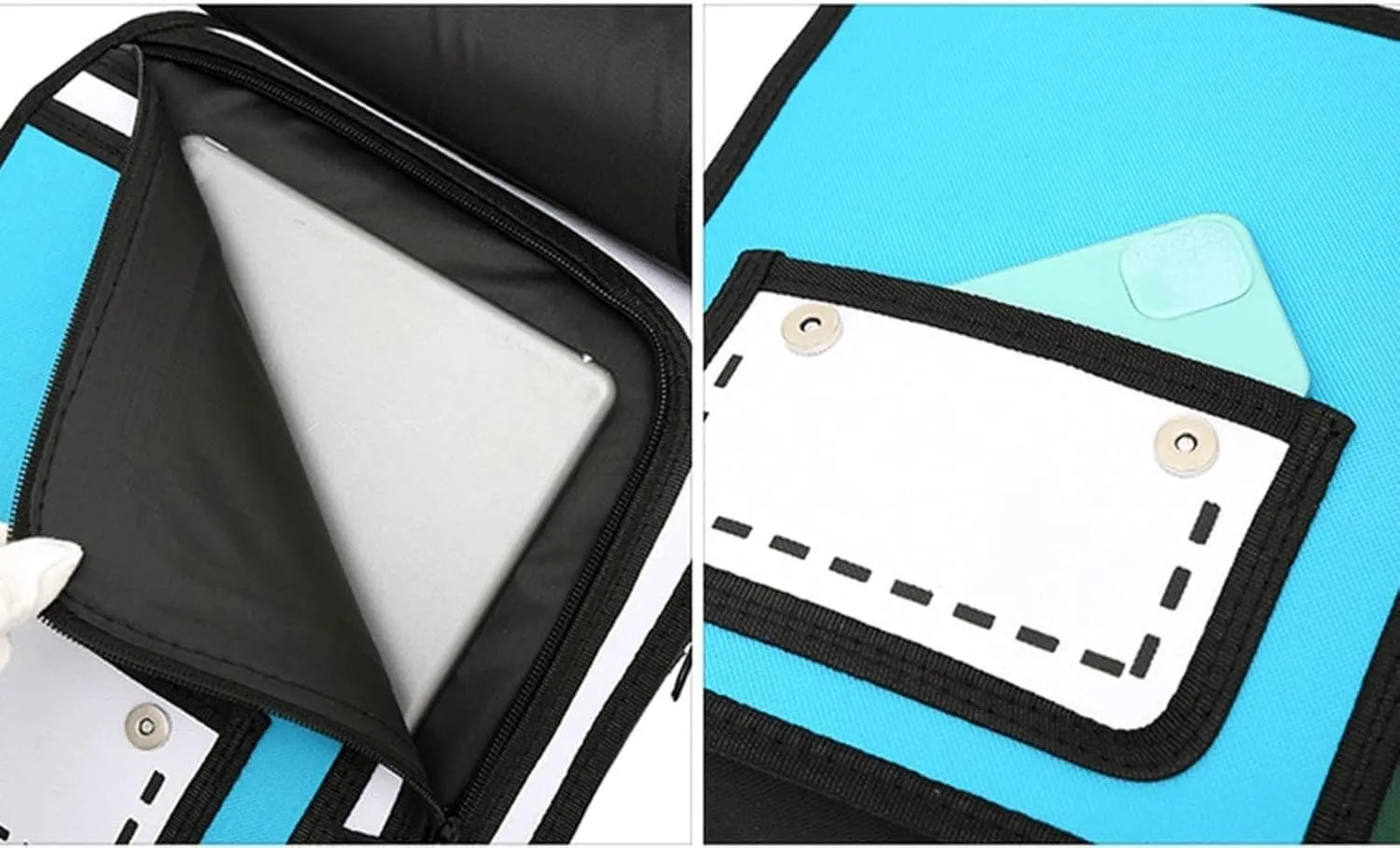 3D Jump Style Kawaii Backpack Sketch Cute Cartoon 2D Drawing from Comic Paper Anime Bookbag School Supplies Fun Daypack (Blue)