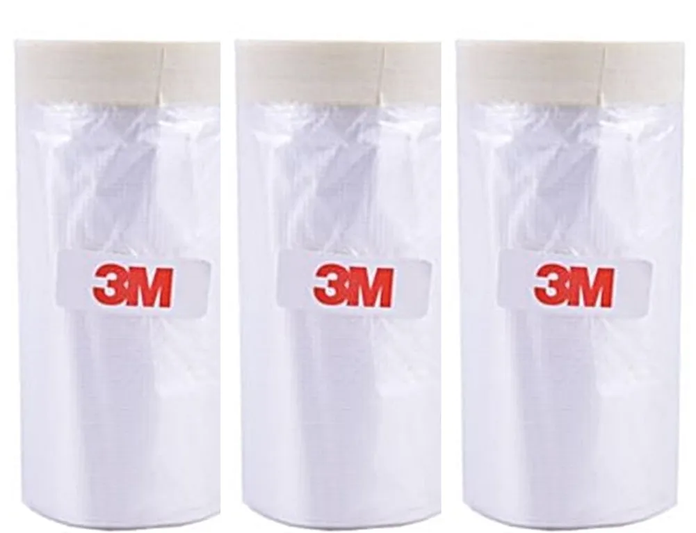 3M Pre-Taped Masking Paper - Assorted Multi Size, Painters Plastic Sheeting Paint Tape for General Purpose, 65 Feet