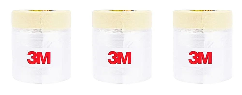 3M Pre-Taped Masking Paper - Assorted Multi Size, Painters Plastic Sheeting Paint Tape for General Purpose, 65 Feet