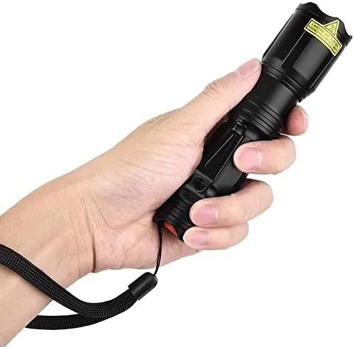 4 Color in 1 Rechargeable Flashlight,50000 Lumens Red White Blue Green Light LED Flashlights Zoomable Waterproof Multicolor Tactical Torch for Night Vision Fishing Camping Hiking