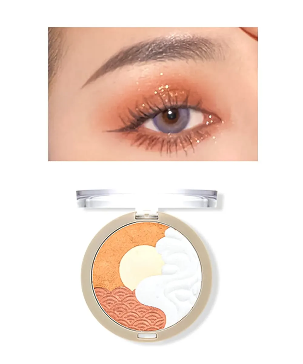 4 Colors Matte Eyeshadow Palette,Highly Pigmented Shimmer Glitter Metallic Eyeshadow Palette Water proof Blendable Long Lasting Natural Colors Make Up Eyeshadow Cosmetics Gift Kit-Great for Travel (#01)