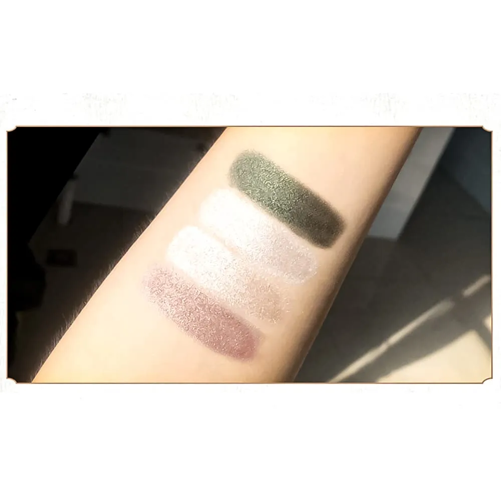 4 Colors Matte Eyeshadow Palette,Highly Pigmented Shimmer Glitter Metallic Eyeshadow Palette Water proof Blendable Long Lasting Natural Colors Make Up Eyeshadow Cosmetics Gift Kit-Great for Travel (#02)