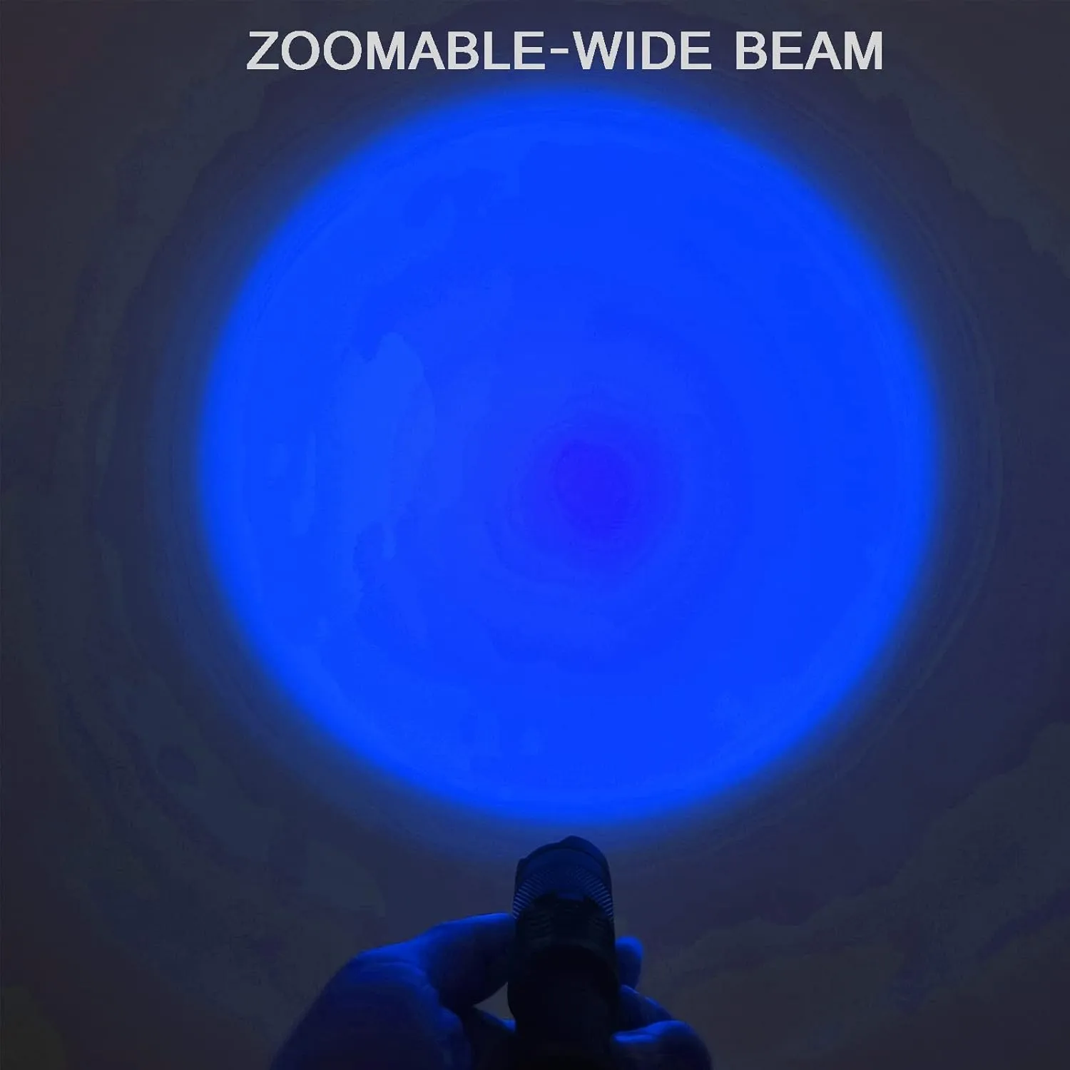 4 Pack One Mode Zoomable Blue LED Flashlight with Clip for Hunting Fishing