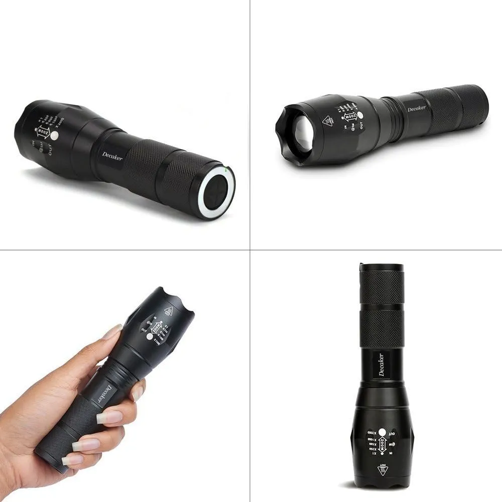 4 Pack Tactical Flashlight, Super Bright 1200 Lumens 5 Light Modes Zoomable LED Flashlights Torch for Hurricane,Camping,Home Emergency