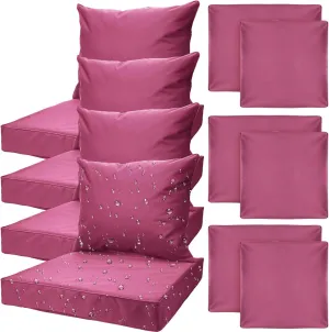 4 Set Patio Cushion Covers Replacement Water UV Resistant Outdoor Cushion Slipcovers with Zipper Chair Seat Cushion Covers for Outdoor Furniture (Spice, 24 x 20 Inch, 24 x 24 x 4 Inch)